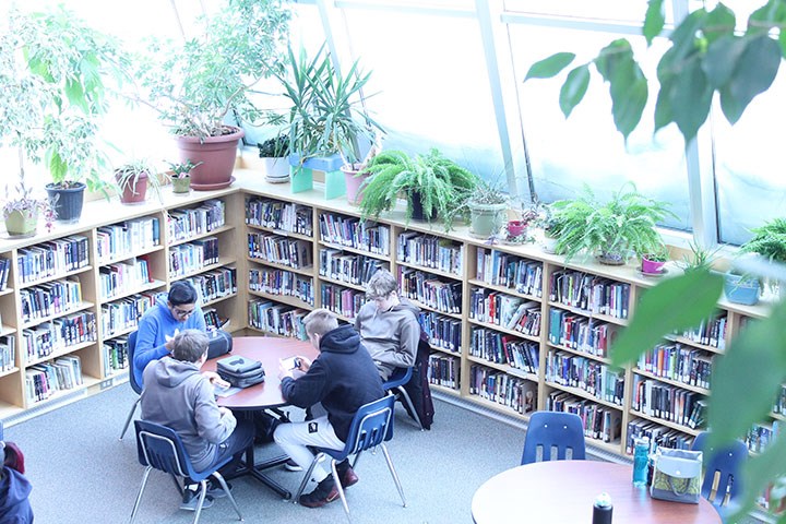 picture of students sitting in SJF library